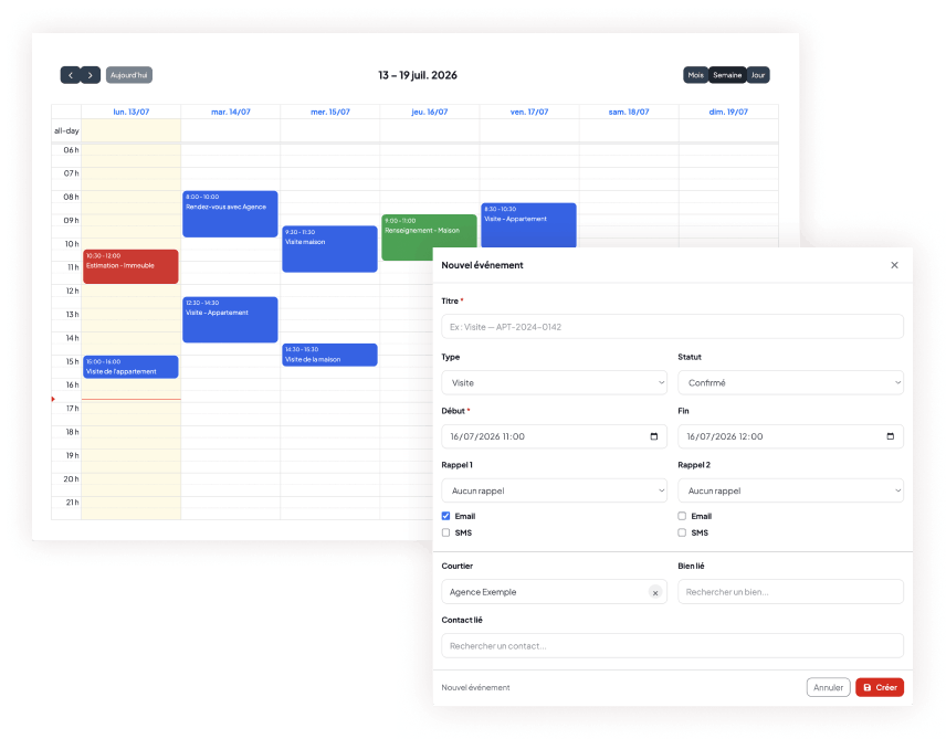 Calendrier et rendez-vous