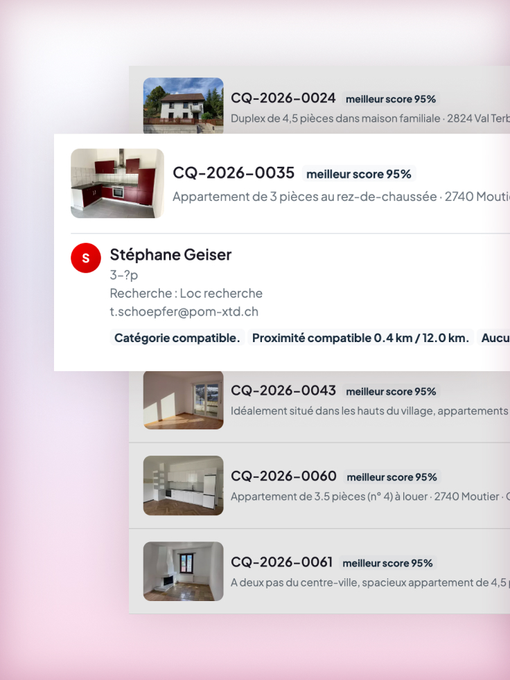 Matching avec scoring et alertes