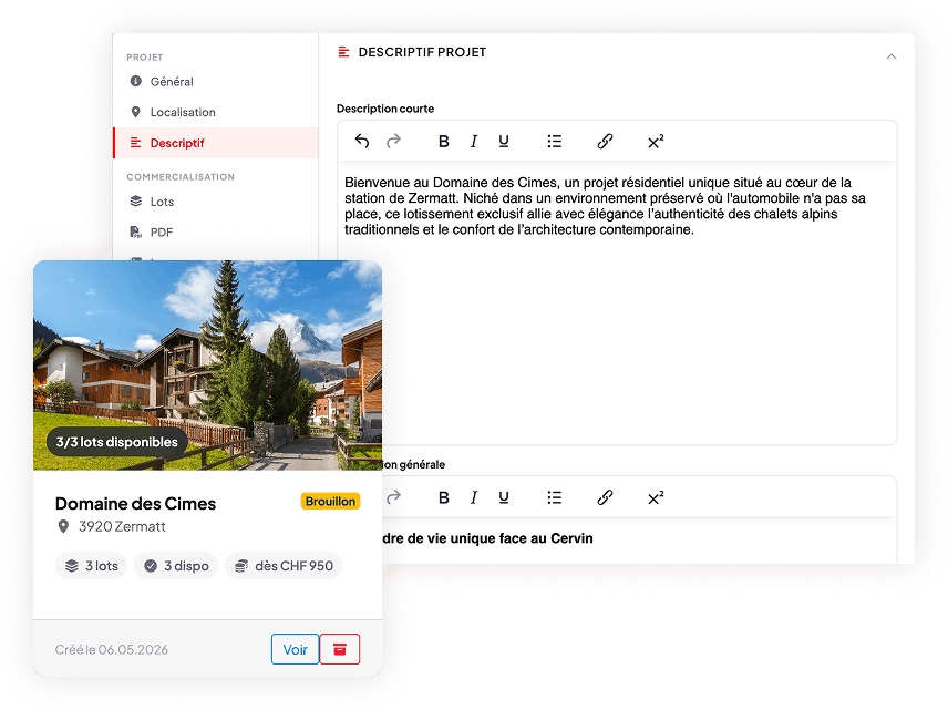 Gestion des promotions immobilières