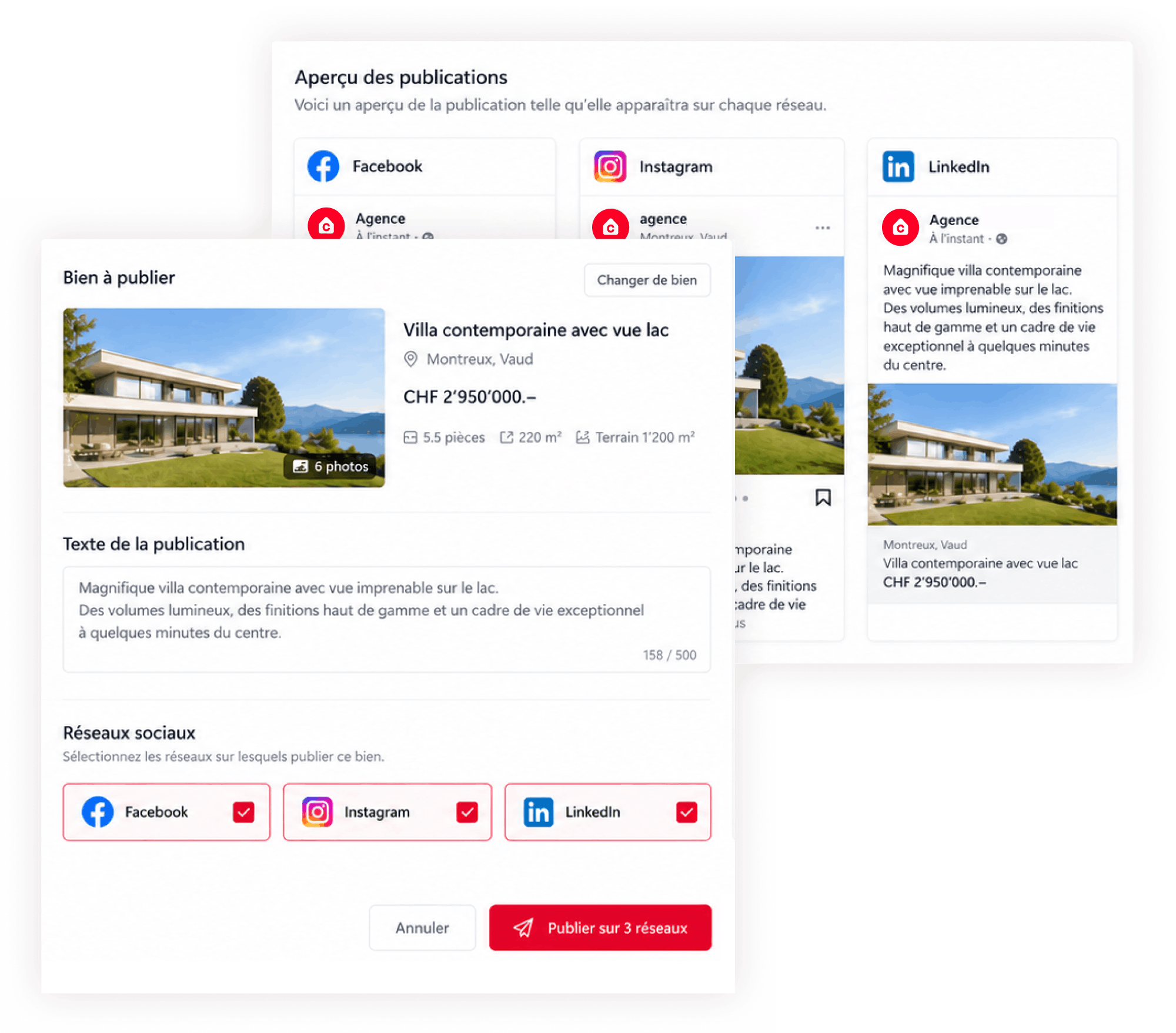 Publication sur les réseaux sociaux (QSocial)